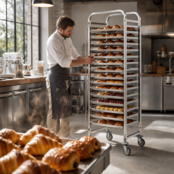 Gastronormmaßstab GN 1/1 15 Ebenen Edelstahl Rollen