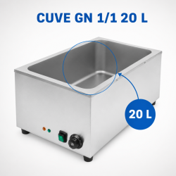 Professionelles Bain-Marie GN 1/1 20 L 1200 W Edelstahl
