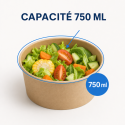 Kraft Salatschüssel 750 ml Ø150 mm — Packung mit 300