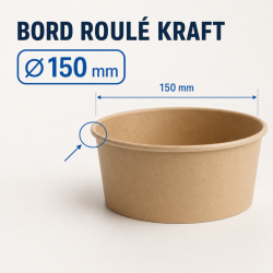 Bol à Salade Kraft 750 ml Ø150 mm — Lot de 300
