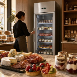 Positive Glas-Kühlschrank 650 L Umluftkühlung