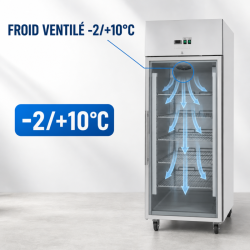 Positive Glas-Kühlschrank 650 L Umluftkühlung
