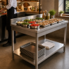 Edelstahltisch 1000x600 mm Rückwand und Unterregal
