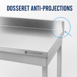 Edelstahltisch 1000x600 mm Rückwand und Unterregal