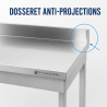 Table Inox 1000x600 mm Dosseret et Étagère Basse