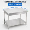 Tisch Edelstahl 1200x700 mm mit Unterregal — Pro CHR
