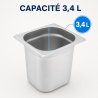 Bac Gastro GN 1/6 Inox Tiefe 200 mm - 3,4 L