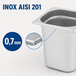 Bac Gastro GN 1/6 Inox Tiefe 200 mm - 3,4 L