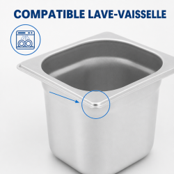 Bac Gastro GN 1/6 Inox Tiefe 200 mm - 3,4 L