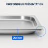 Gastro GN 1/3 Stainless Steel Pan 20 mm - Dishwasher Compatible