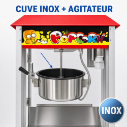 Professional Popcorn Machine 1400 W — Stainless Steel Kettle