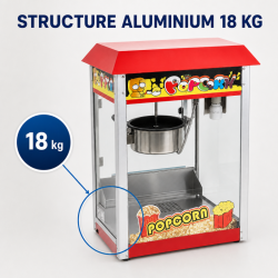 Professional Popcorn Machine 1400 W — Stainless Steel Kettle