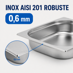 Gastro GN 1/2 Stainless Steel Tray - 65 mm - 4 L - Pro Kitchen