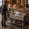 Stainless Steel Sink 1 Bowl 1200x600 mm, Right Drainer, Backsplash