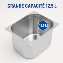 Gastro GN 1/2 Stainless Steel Container Depth 200 mm 12.5 L