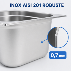 Bac Gastro GN 1/2 Inox Tiefe 200 mm 12,5 L