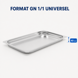 Gastro GN 1/1 Stainless Steel Pan 40 mm - 4 L - Pro Kitchen