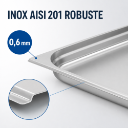 Bac Gastro GN 1/1 Inox 40 mm - 4 L - Küche Pro