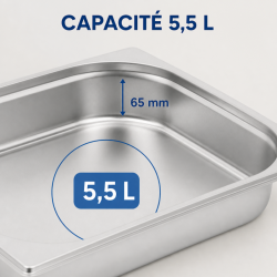 Bac Gastro GN 2/3 Inox 65 mm 5,5 L — Gastronormbehälter Pro