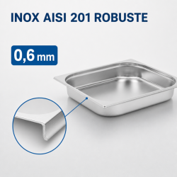 Bac Gastro GN 2/3 Stainless Steel 65 mm 5.5 L — Professional Gastronorm Container