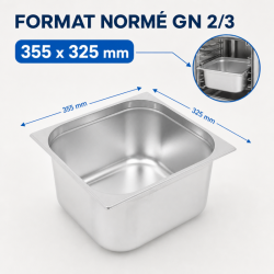 Gastro GN 2/3 Stainless Steel Container 13 L - Depth 150 mm