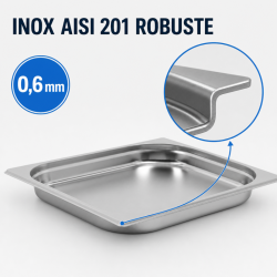 Gastro GN 2/3 Stainless Steel Pan — 40 mm, 3 L, Dishwasher