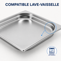 Gastro GN 2/3 Stainless Steel Pan — 40 mm, 3 L, Dishwasher