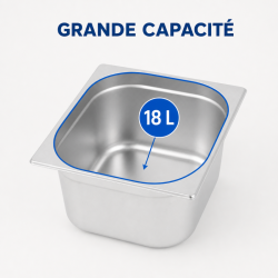 Bac Gastro GN 2/3 Inox 18 L - Tiefe 200 mm