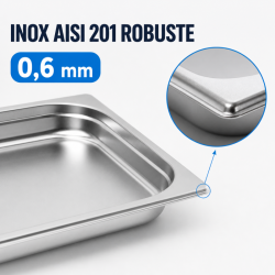 Gastro GN 1/2 Stainless Steel Tray - 40 mm - 2 L | Dynasteel