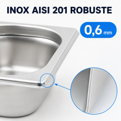 Gastro GN 1/9 Stainless Steel Pan - Depth 65 mm - 0.6 L