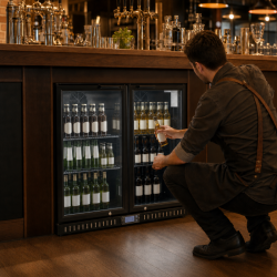 Rückkühlschrank 209 L 2 Glastüren — Belüftet