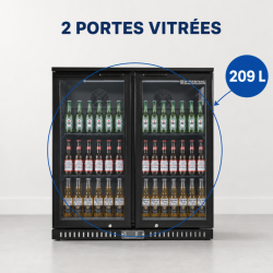Arrière-Bar Réfrigéré 209 L 2 Portes Vitrées — Ventilé