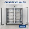 Armoire Réfrigérée Positive 1400 L Inox GN 2/1 – 2 Portes