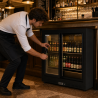 Arrière-Bar Réfrigéré 212 L 2 Portes Coulissantes Noir