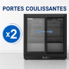 Arrière-Bar Réfrigéré 212 L 2 Portes Coulissantes Noir