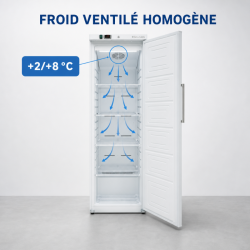 Armoire Réfrigérée Ventilée 306 L +2/+8 °C Porte Pleine