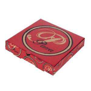 Rote Pizzabox - 33 x 33 cm - Umweltfreundlich - Packung mit 100