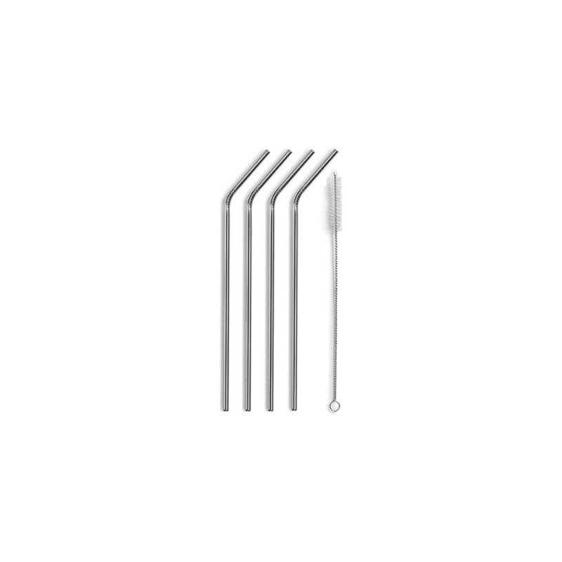 Set of 4 stainless steel straws - LACOR