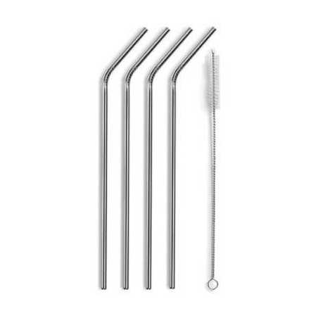 Set of 4 stainless steel straws - LACOR