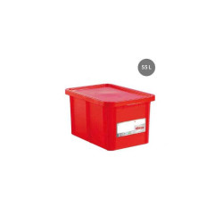 Rechteckiger Behälter 55 L + Roter Deckel HACCP