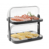Vitrine Buffet mit Schiebedach UNIQ - 2 Tabletts - Schwarz - HENDI
