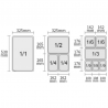 GN 1/1 tray for Chafing Dish with 2 compartments Hendi