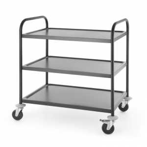 Matte Black Service Trolley - 3 Shelves - Hendi