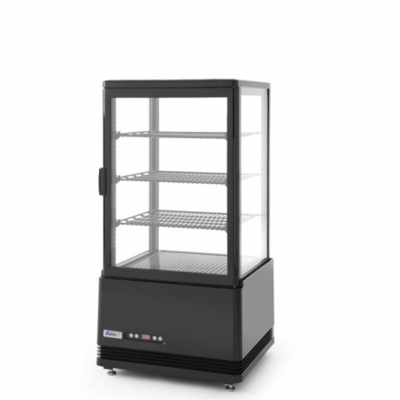 Vitrine Réfrigérée Noire 4 Faces Vitrées - 68 L