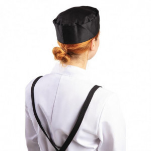 Kochmütze Schwarz aus Polycotton - Größe XL 63,5 cm - Whites Chefs Clothing - Fourniresto