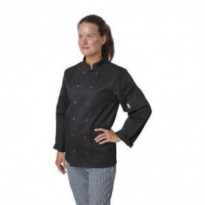 Schwarze Unisex-Kochjacke mit langen Ärmeln Vegas - Größe L - Whites Chefs Clothing - Fourniresto