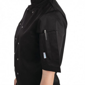 Unisex Black Short Sleeve Vegas Kitchen Jacket - Size M - Whites Chefs Clothing - Fourniresto