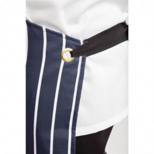 Apron Bib With Pocket Striped Navy And White 965 X 710 Mm - Whites Chefs Clothing - Fourniresto