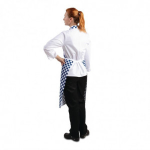 Blue and white checkered bib apron in polycotton 710 x 970 mm - Whites Chefs Clothing - Fourniresto