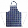 Latzschürze mit blau-weißem Karomuster aus Polycotton 710 x 970 mm - Whites Chefs Clothing - Fourniresto